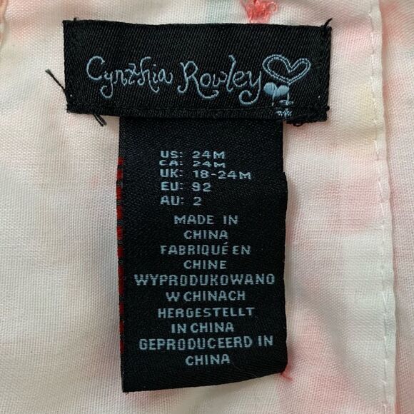 Cynthia Rowley 24 Months Baby Girl Floral Assymetrical Dress - Picture 8 of 10